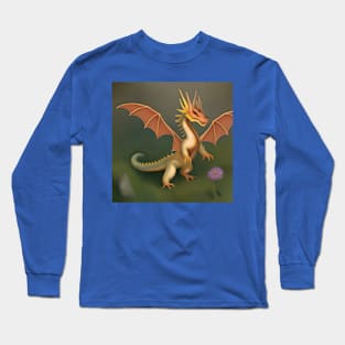 Baby Gold Dragon with Wildflower Long Sleeve T-Shirt